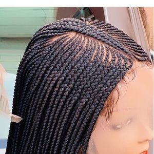 Braided wig on a frontal with elastic band